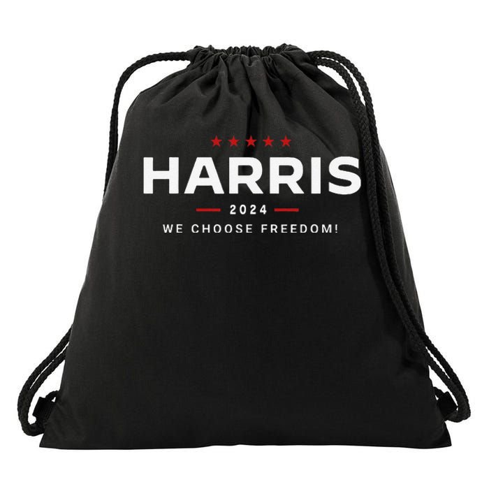 We Choose Freedom Vote Kamala Harris For President 2024 Gift Drawstring Bag