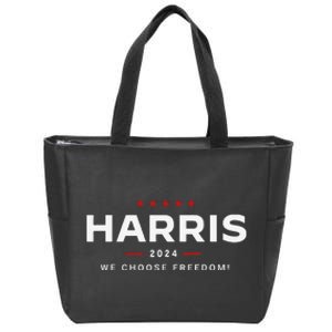 We Choose Freedom Vote Kamala Harris For President 2024 Gift Zip Tote Bag