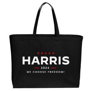 We Choose Freedom Vote Kamala Harris For President 2024 Gift Cotton Canvas Jumbo Tote