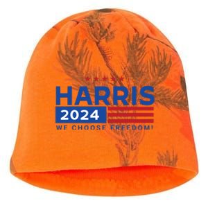 We Choose Freedom Vote Kamala Harris For President 2024 Kati - Camo Knit Beanie