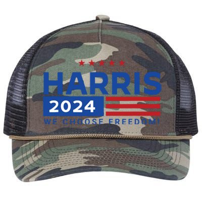 We Choose Freedom Vote Kamala Harris For President 2024 Retro Rope Trucker Hat Cap