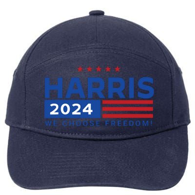 We Choose Freedom Vote Kamala Harris For President 2024 7-Panel Snapback Hat