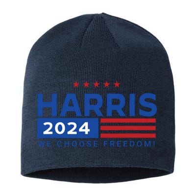 We Choose Freedom Vote Kamala Harris For President 2024 Sustainable Beanie