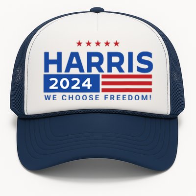 We Choose Freedom Vote Kamala Harris For President 2024 Trucker Hat