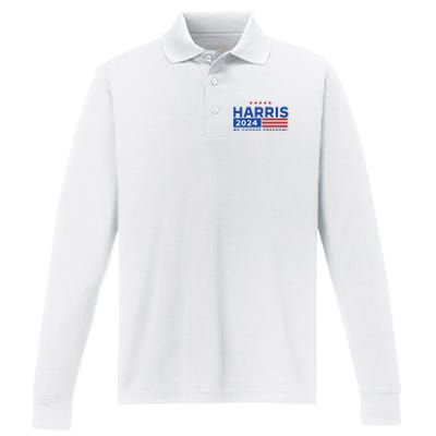 We Choose Freedom Vote Kamala Harris For President 2024 Performance Long Sleeve Polo