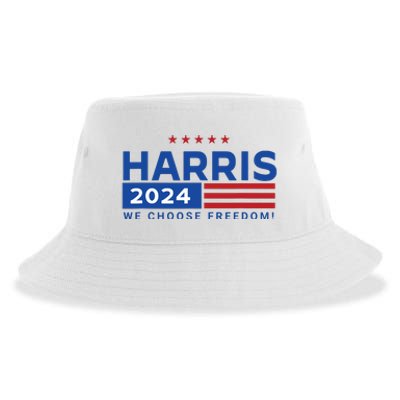 We Choose Freedom Vote Kamala Harris For President 2024 Sustainable Bucket Hat