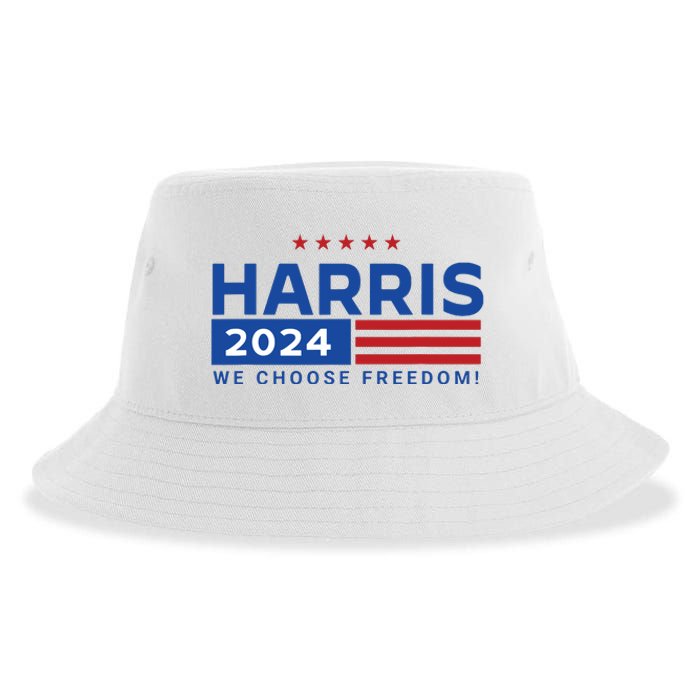 We Choose Freedom Vote Kamala Harris For President 2024 Sustainable Bucket Hat