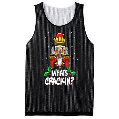 Whats Crackin Funny Christmas Nutcracker Pajama Family Xmas Mesh Reversible Basketball Jersey Tank