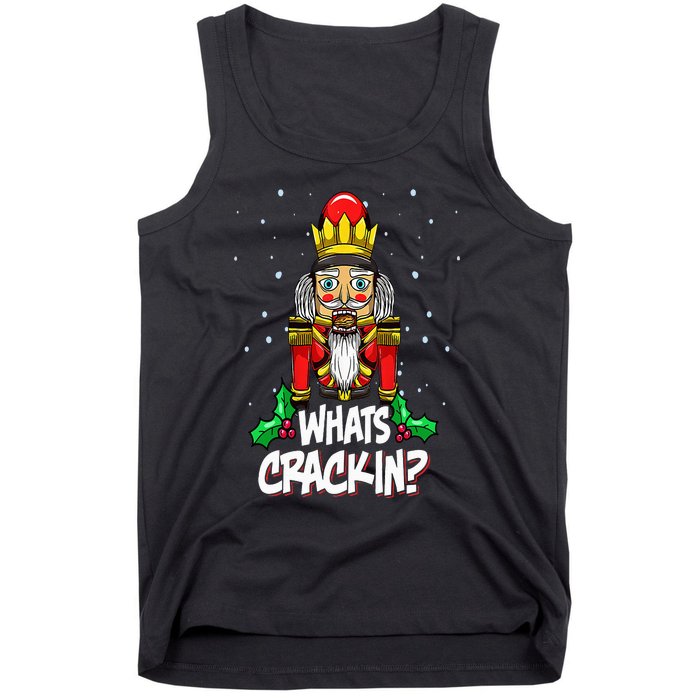 Whats Crackin Funny Christmas Nutcracker Pajama Family Xmas Tank Top