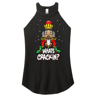 Whats Crackin Funny Christmas Nutcracker Pajama Family Xmas Women’s Perfect Tri Rocker Tank