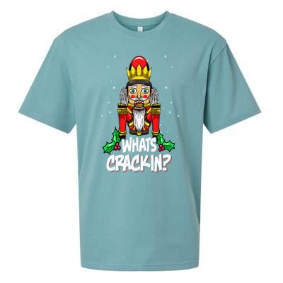 Whats Crackin Funny Christmas Nutcracker Pajama Family Xmas Sueded Cloud Jersey T-Shirt