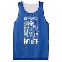 Worlds Coolest Father Fire American Flag Firefighter Dad Gift Mesh Reversible Basketball Jersey Tank