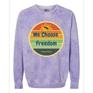 We Choose Freedom. Laughing All The Way To Potus Smiling Sun Colorblast Crewneck Sweatshirt