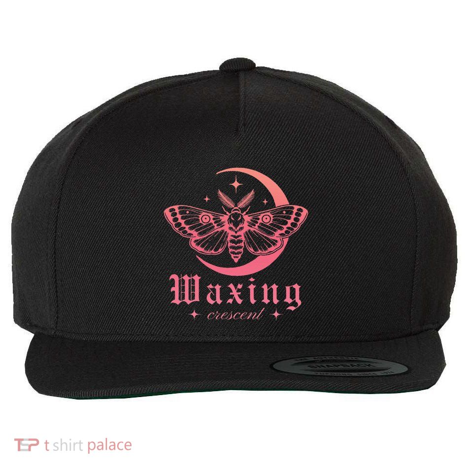 Waxing Crescent Funny Butterfly Design Wool Snapback Cap