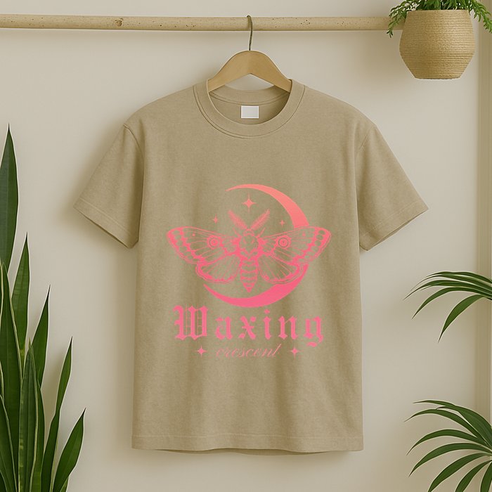 Waxing Crescent Funny Butterfly Design T-Shirt