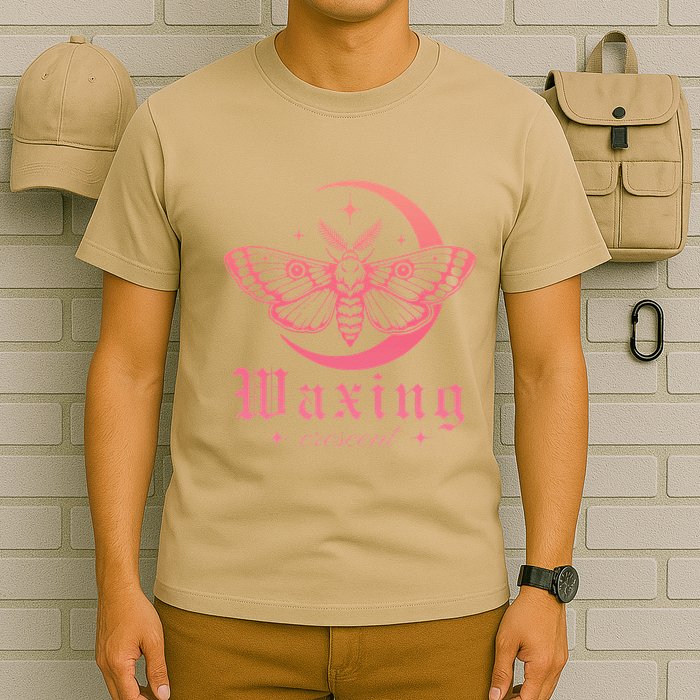 Waxing Crescent Funny Butterfly Design T-Shirt
