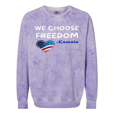 We Choose Freedom Kamala Harris Colorblast Crewneck Sweatshirt