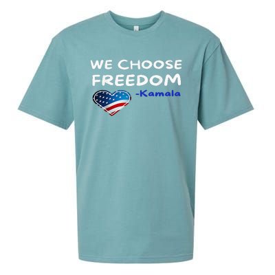 We Choose Freedom Kamala Harris Sueded Cloud Jersey T-Shirt