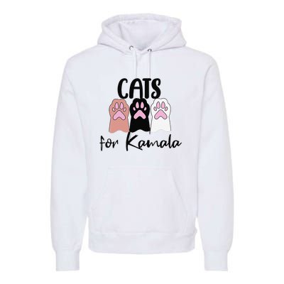 Women Cats For Kamala Funny Political Gift Premium Hoodie