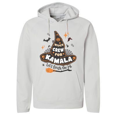 Witch Crew For Harris Halloween Kamala 2024 Performance Fleece Hoodie