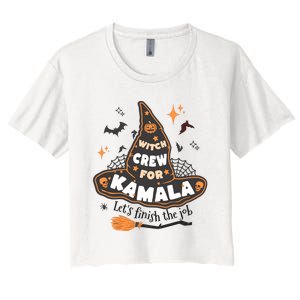 Witch Crew For Harris Halloween Kamala 2024 Women's Crop Top Tee