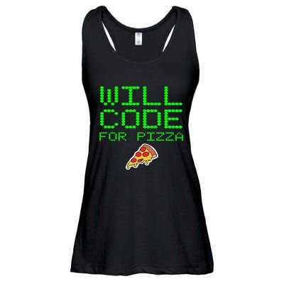 Will Code For Pizza Funny Computer Programming Coding Coder Ladies Essential Flowy Tank