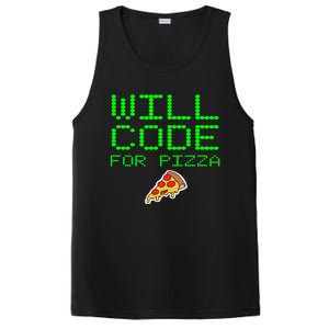 Will Code For Pizza Funny Computer Programming Coding Coder PosiCharge Competitor Tank