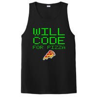 Will Code For Pizza Funny Computer Programming Coding Coder PosiCharge Competitor Tank