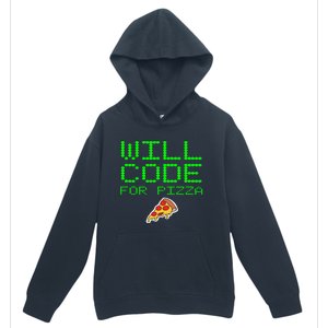 Will Code For Pizza Funny Computer Programming Coding Coder Urban Pullover Hoodie