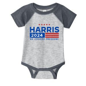 We Choose Freedom Vote Kamala Harris For President 2024 Infant Baby Jersey Bodysuit