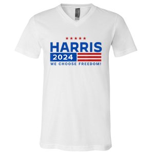 We Choose Freedom Vote Kamala Harris For President 2024 V-Neck T-Shirt