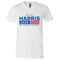 We Choose Freedom Vote Kamala Harris For President 2024 V-Neck T-Shirt