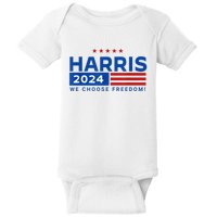 We Choose Freedom Vote Kamala Harris For President 2024 Baby Bodysuit