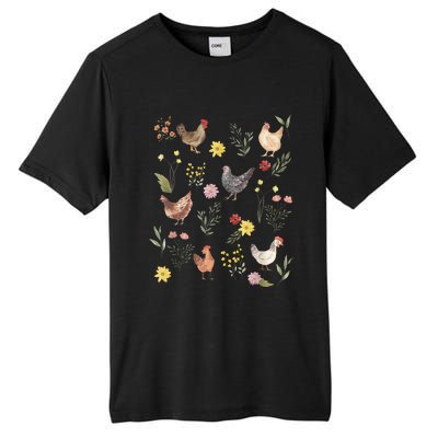 Wildflower Chicken Floral Chicken Lover Cute Farmer Flowers Tall Fusion ChromaSoft Performance T-Shirt