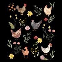 Wildflower Chicken Floral Chicken Lover Cute Farmer Flowers Drawstring Bag