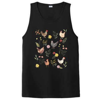 Wildflower Chicken Floral Chicken Lover Cute Farmer Flowers PosiCharge Competitor Tank