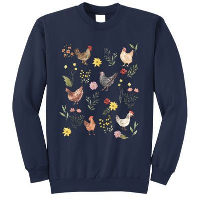 Wildflower Chicken Floral Chicken Lover Cute Farmer Flowers Sweatshirt