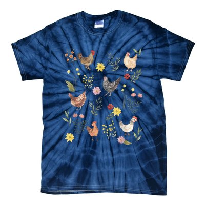 Wildflower Chicken Floral Chicken Lover Cute Farmer Flowers Tie-Dye T-Shirt