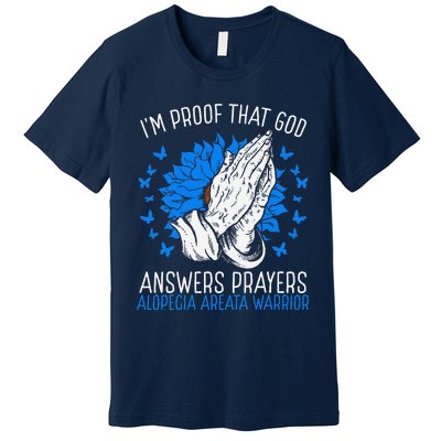 Warrior Christian Faith God Alopecia Areata Awareness Ribbon Premium T-Shirt