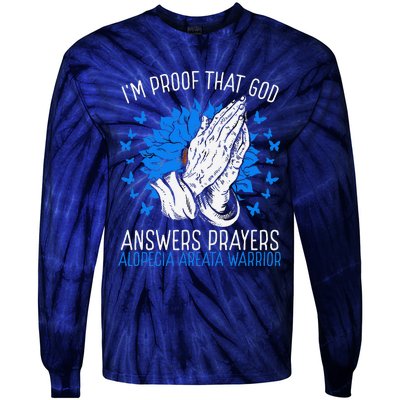 Warrior Christian Faith God Alopecia Areata Awareness Ribbon Tie-Dye Long Sleeve Shirt