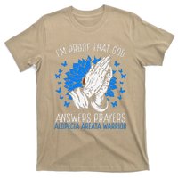 Warrior Christian Faith God Alopecia Areata Awareness Ribbon T-Shirt