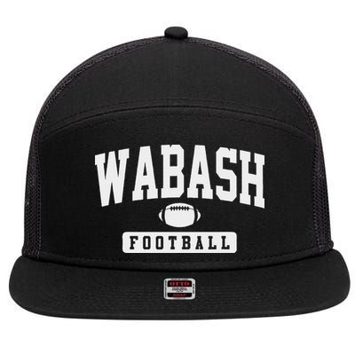 Wabash College Football Arch Vintage Design 7 Panel Mesh Trucker Snapback Hat