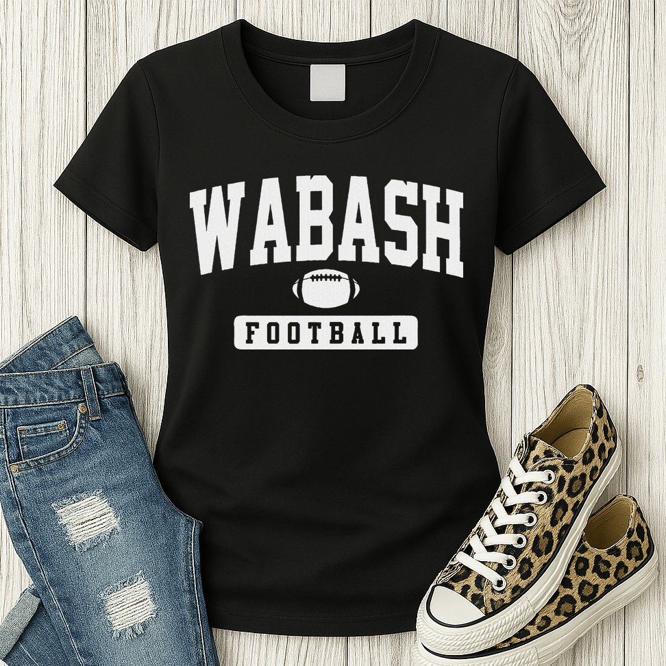 Wabash College Football Arch Vintage Design Womens T-Shirt