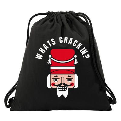 Whats Crackin Funny Christmas Nutcracker Drawstring Bag