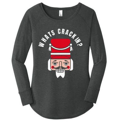 Whats Crackin Funny Christmas Nutcracker Women's Perfect Tri Tunic Long Sleeve Shirt