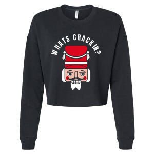 Whats Crackin Funny Christmas Nutcracker Cropped Pullover Crew