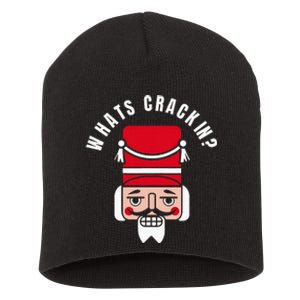 Whats Crackin Funny Christmas Nutcracker Short Acrylic Beanie