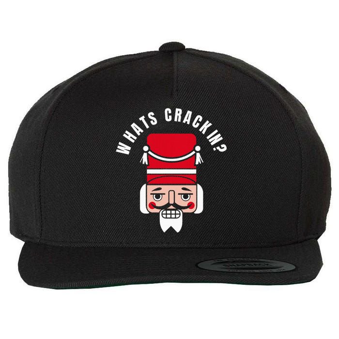 Whats Crackin Funny Christmas Nutcracker Wool Snapback Cap