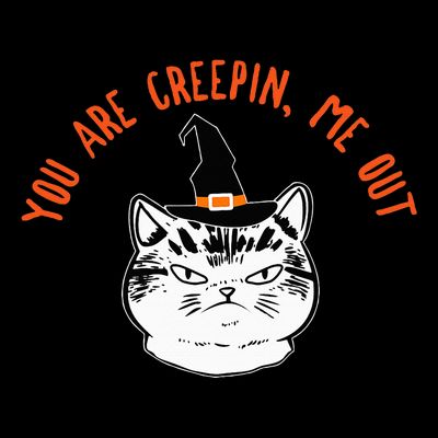 Witch Cat Funny Saying Costume Easy Animal Halloween Gifts T-Shirt