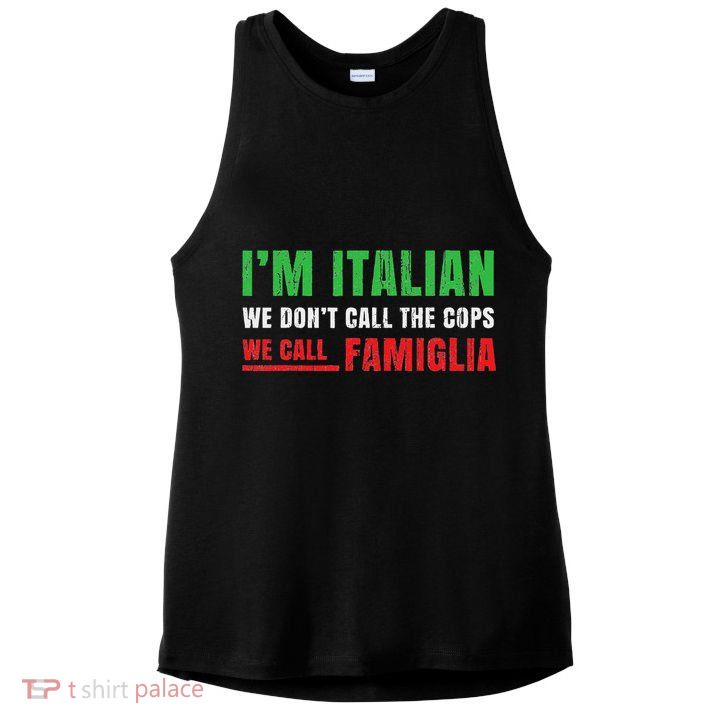 We Call Family Italian Pride Gift Proud Italian Italy Flag Ladies PosiCharge Tri-Blend Wicking Tank